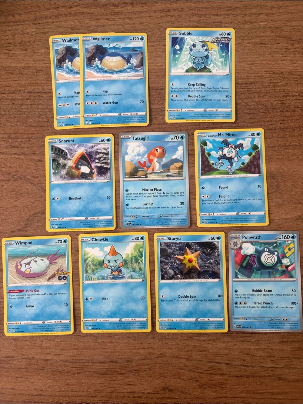 🌊 Water Beach Day Pokémon Card Lot | Wailmer Sobble Tatsugiri Poliwrath ✨5/$25✨